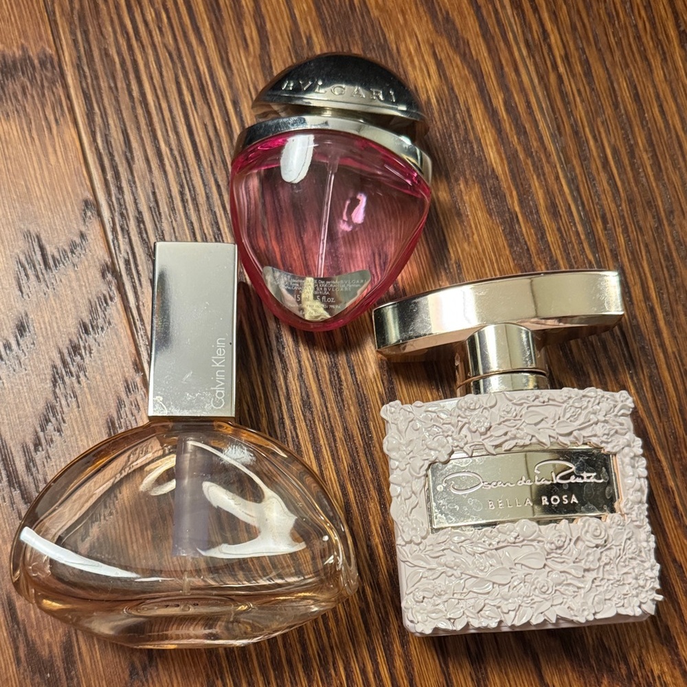 Calvin Klein ,Bvlgari  & Oscar de la Renta Empty Bottles.